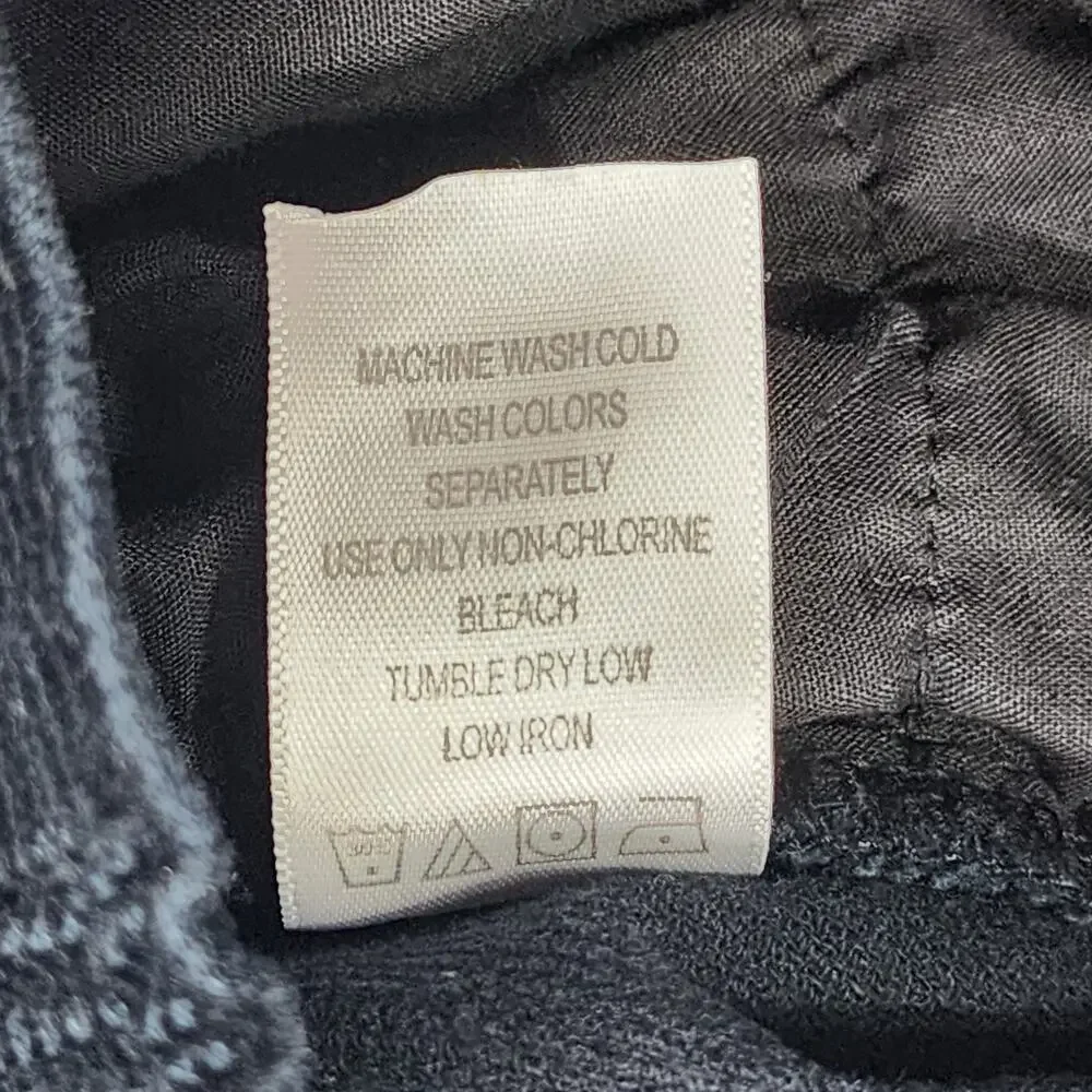 Woman Within Skirt Womens 12W Black Stretch Corduroy Button Front‎ Midi A-Line